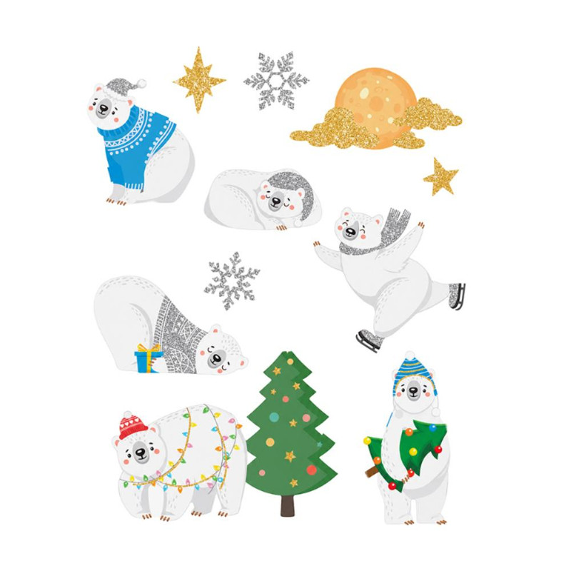 Christmas interior stickers, Snow Fantasy, assorted