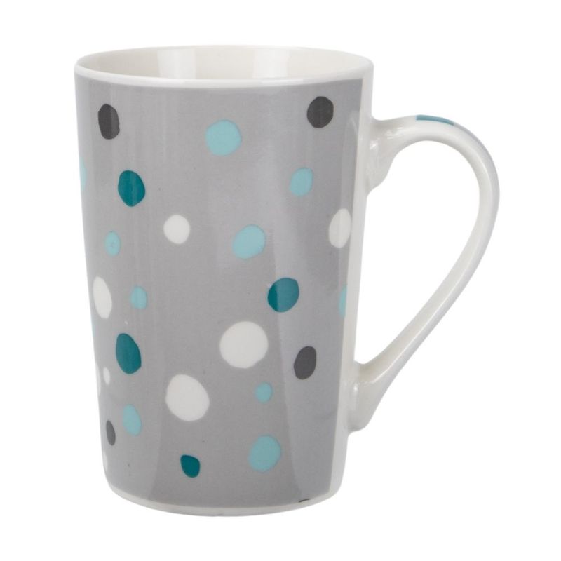 Ceramic mug, 440 ml, o\'Kitchen-Grey-Circles