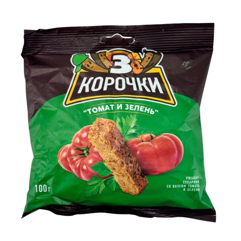 3 Korochki Tomato And Herbs Rye Croutons 100Gm