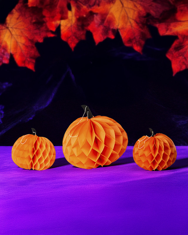 Paper decoration "Pumpkin", 3 pcs