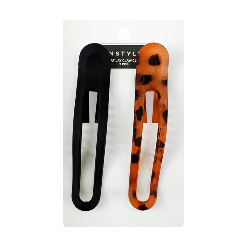 Flat lay claw clip, 2 pcs, assorted