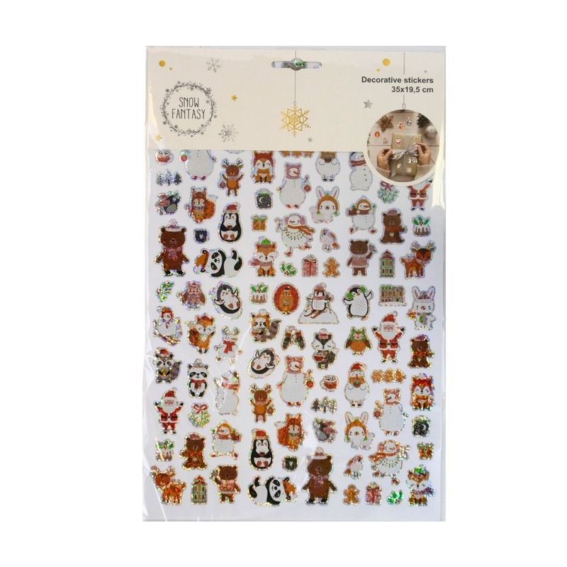 Decorative Christmas stickers, Snow Fantasy, assorted
