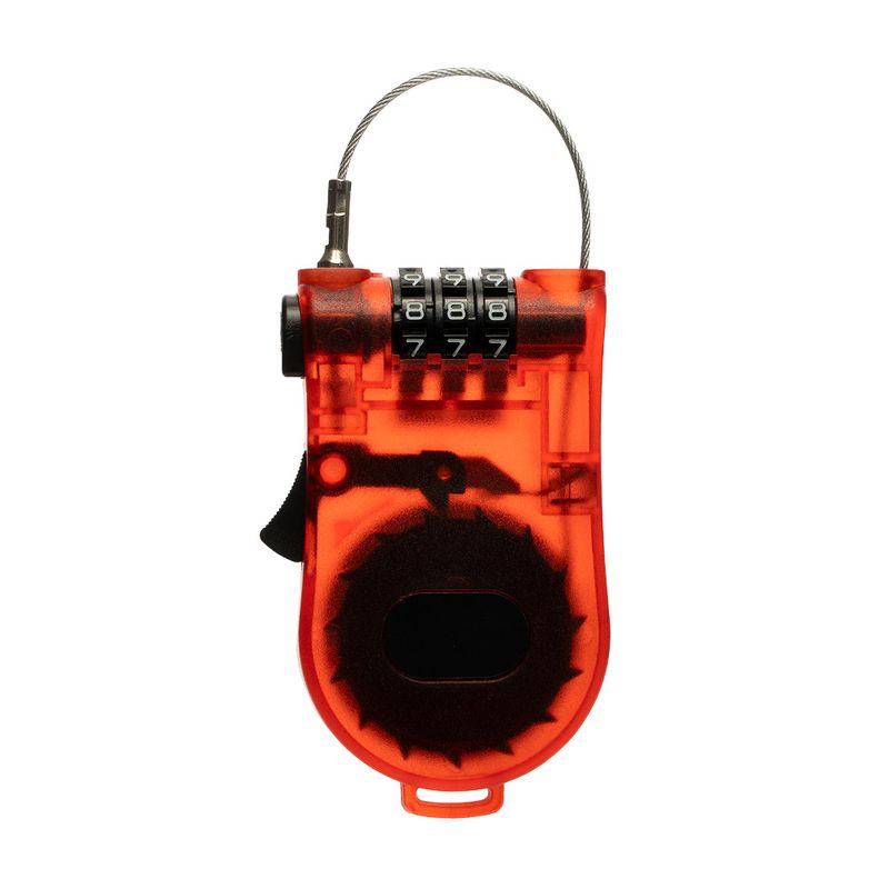 Combination lock with retractable cable 108