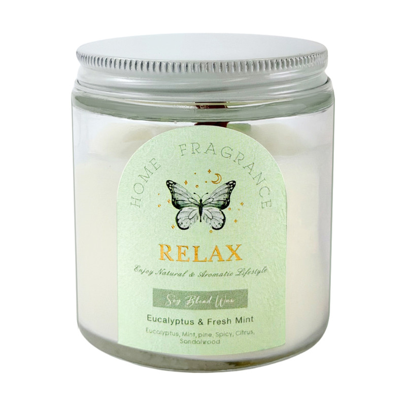 Scented candle in glass with lid, assorted