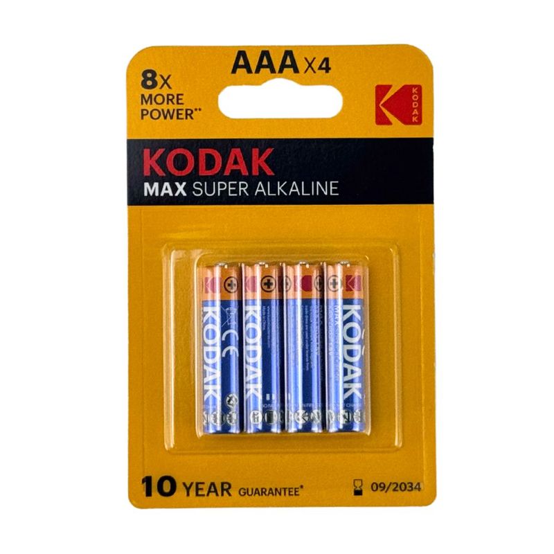 KODAK MAX SUPER ALKALINE BATTERY AAA X4