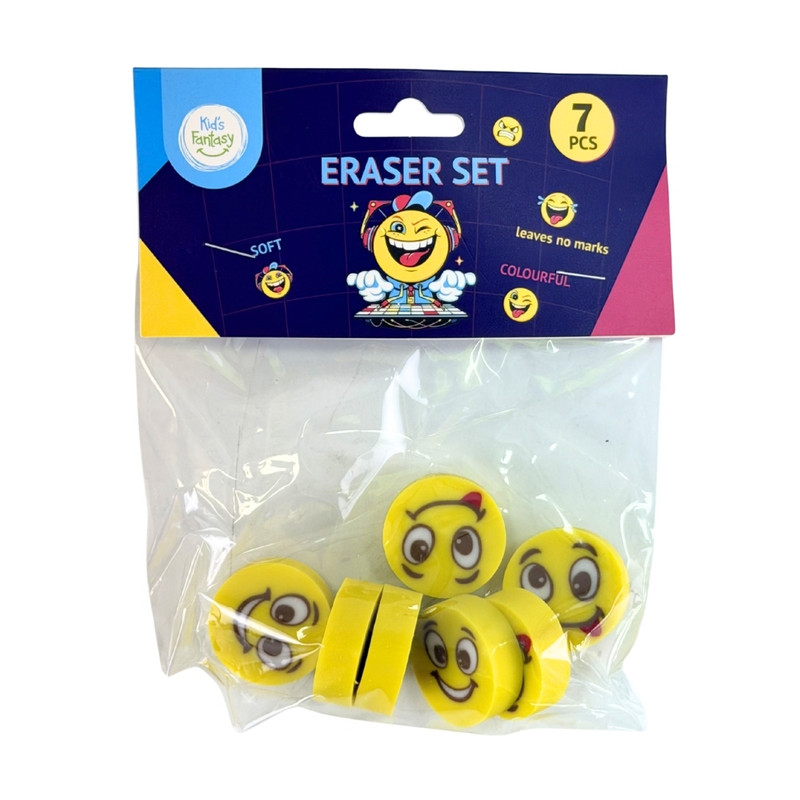 Eraser set, 7 pcs, assorted