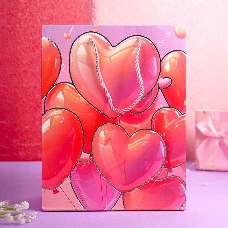 Gift bag “Pink heart”, 18 × 23 × 10 cm, in assortment