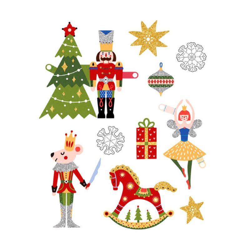 Christmas interior stickers, Snow Fantasy, assorted