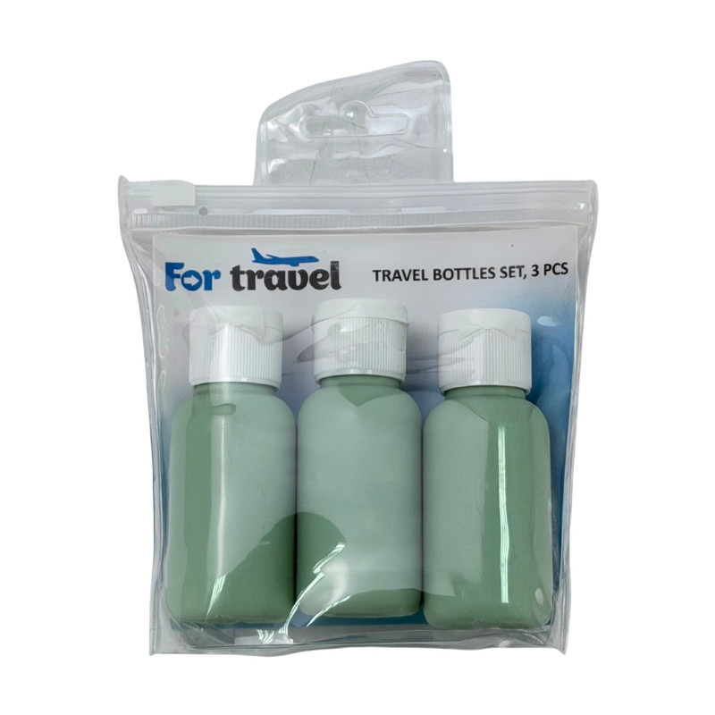 Travel bottles set, 3 pcs, assorted