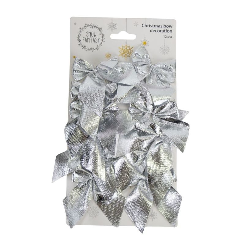 New Year decoration \"Bow\", Snow fantasy, 12 pcs., in assortment