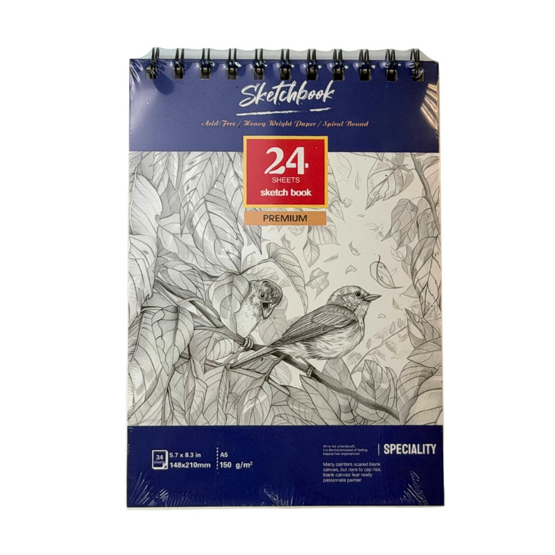 Sketchbook A5, 24 sheets, assorted