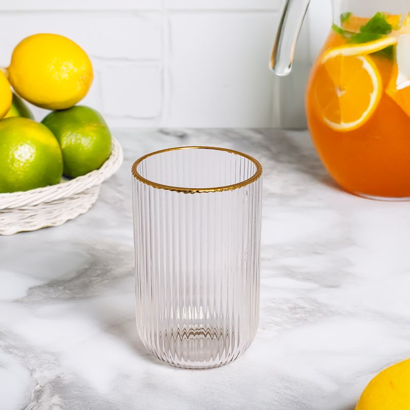 Glass with a gold rim, 420 ml