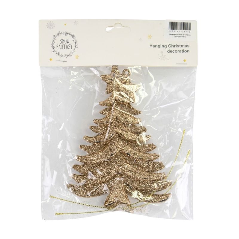 Hanging Christmas decoration gold, assorted