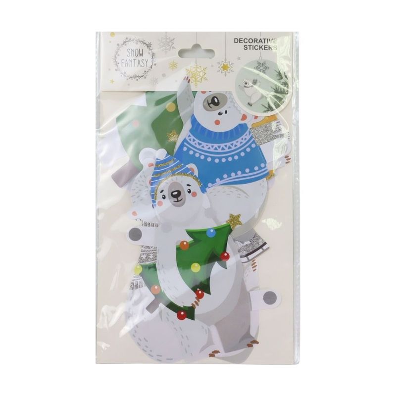 Christmas interior stickers, Snow Fantasy, assorted