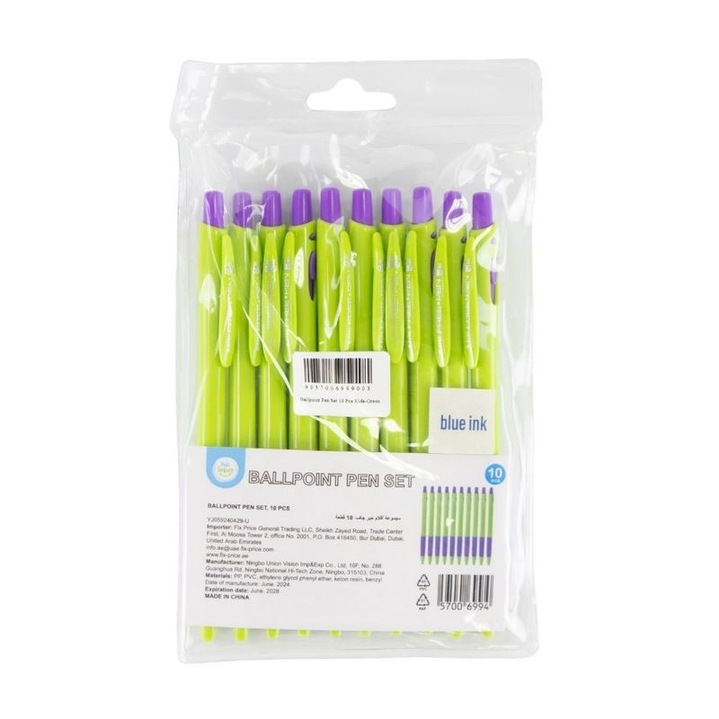 Ballpoint Pen Set 10 Pcs Kids-Green