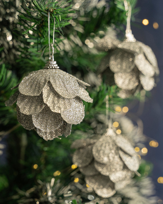 Christmas balls "Flowers", Snow Fantasy, 4 pcs, assorted