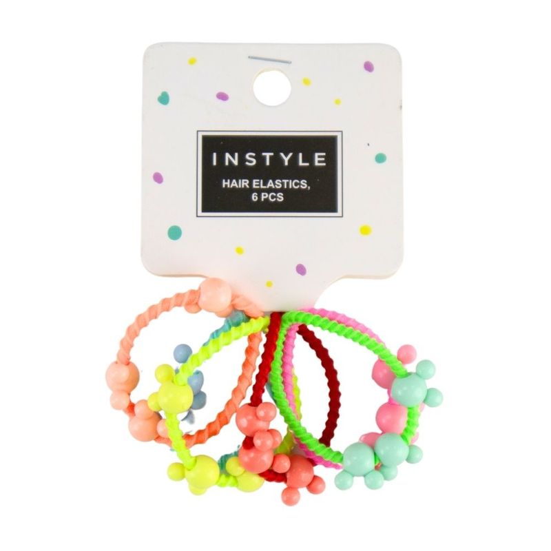 HAIR ELASTICS  6PCS  INSTYLE