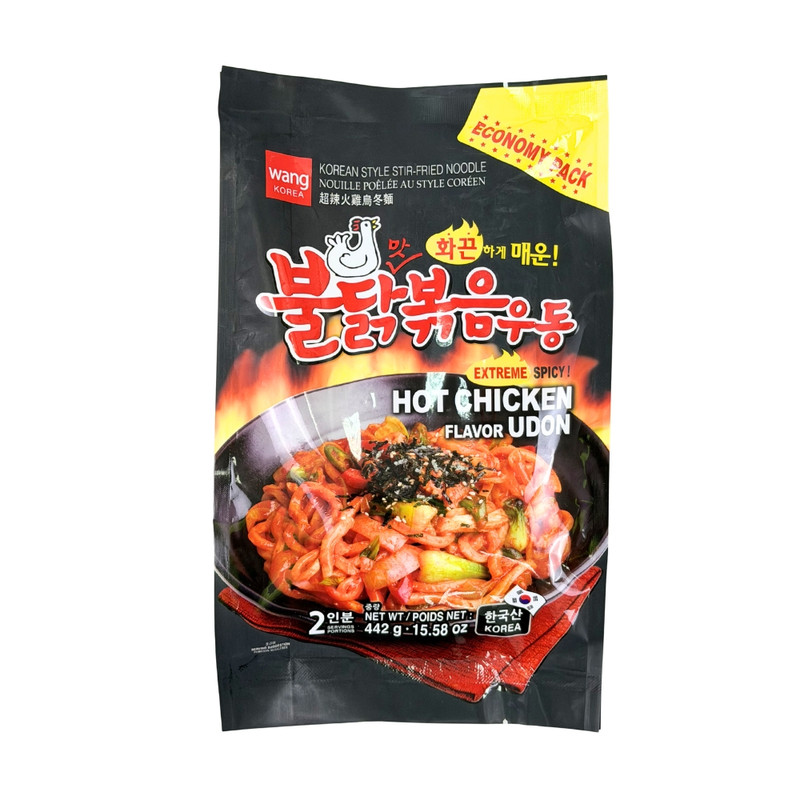 Лапша Wang удон острая курица 442г пакет