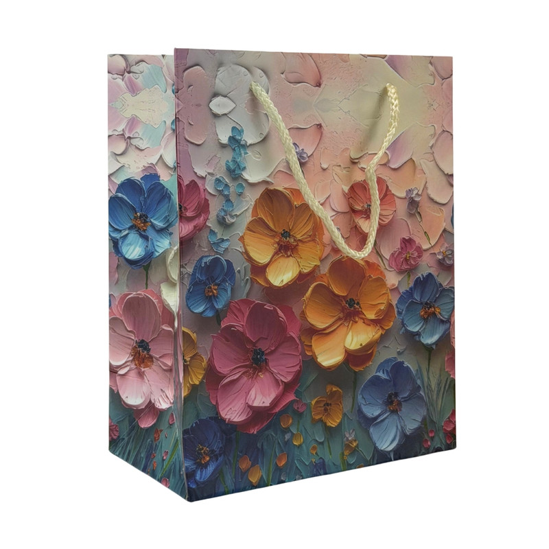 Gift bag "Flowers", 18*23*10 cm, assorted