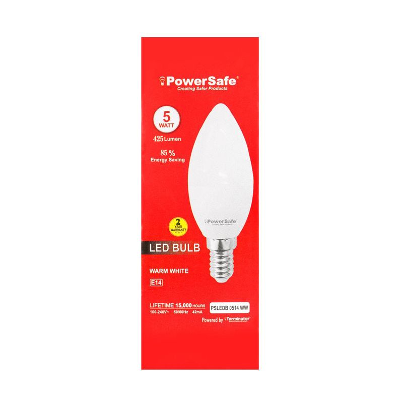 LED Candle Bulb POWER SAFE 5W Warm White
