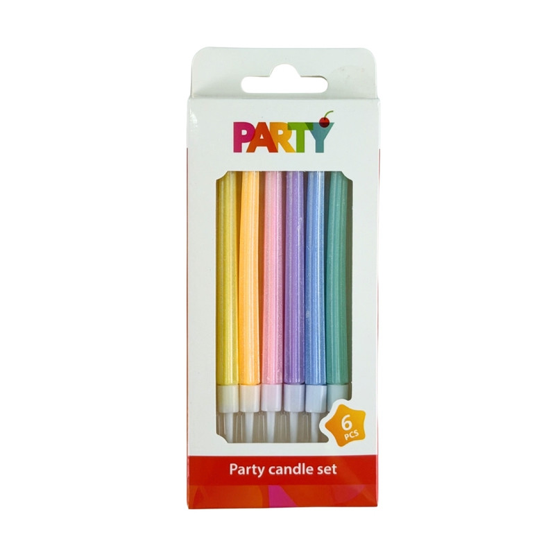 Party candle set, 6 pcs