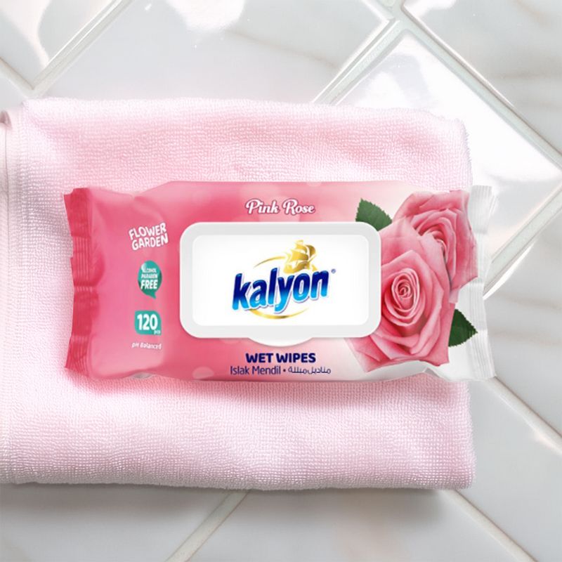 Wet wipes "Pink rose", KALYON, 120 pcs.