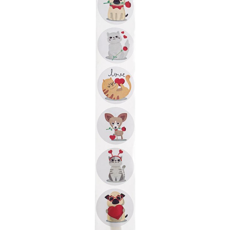 Stickers in roll, 500 pcs., in assortment