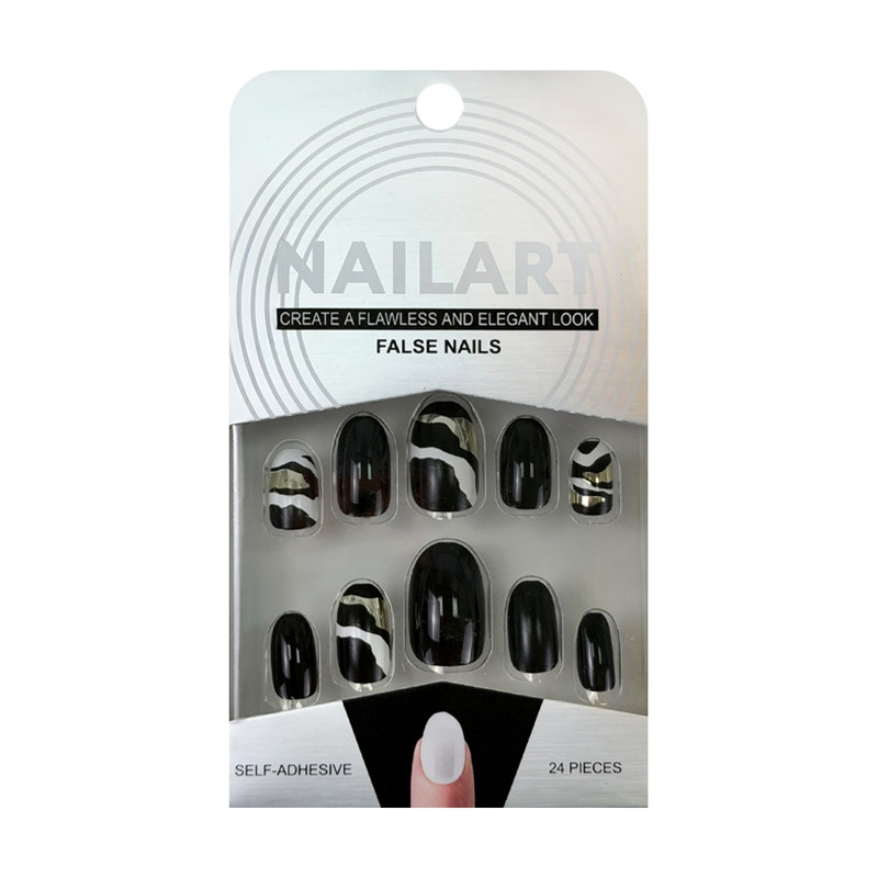 Set of false self-adhesive nails, 24 pcs, assorted