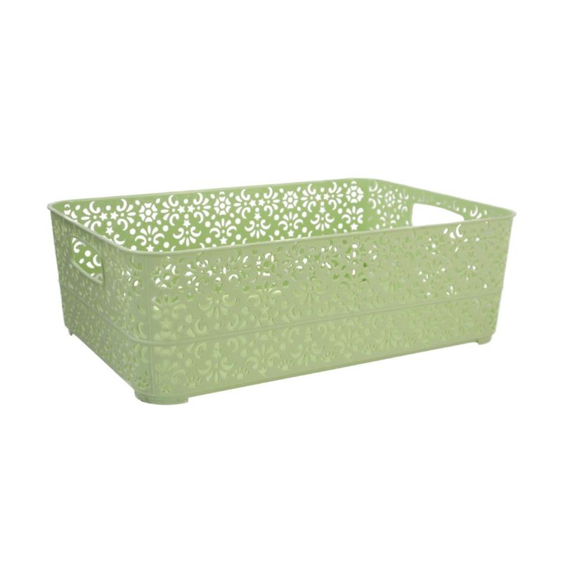 Openwork basket with lid, 350x240x115