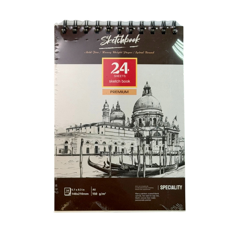 Sketchbook A5, 24 sheets, assorted