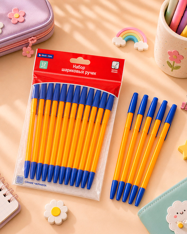 Blue ballpoint pens, Block&Note, 12 pcs.