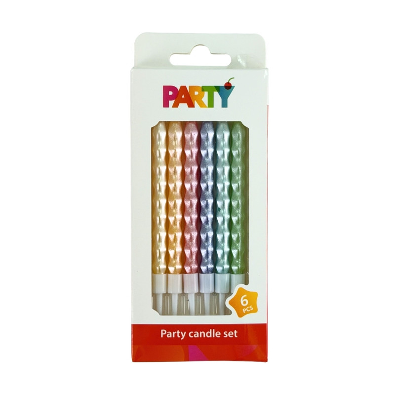Party candle set, 6 pcs