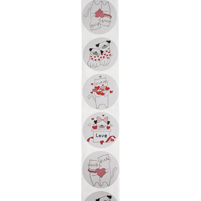 Stickers in roll, 500 pcs., in assortment