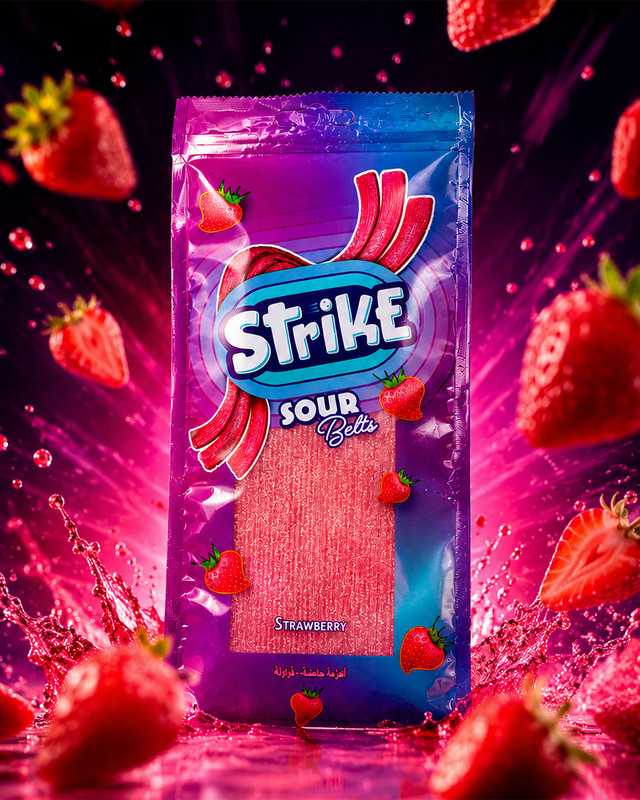 Gummy Strike Sour Belts Strawberrу 70G
