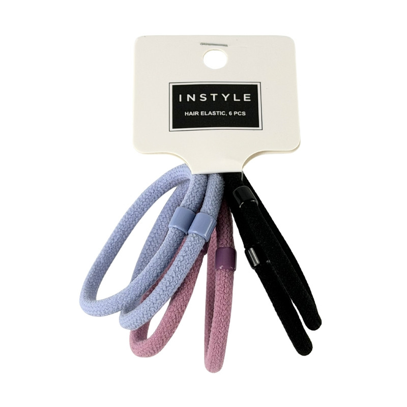 Hair elastic, 6 pcs, assorted