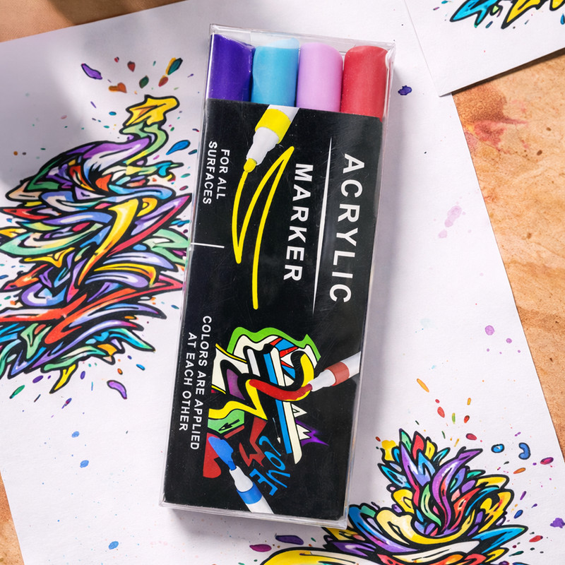 Acrylic marker, 4 pcs