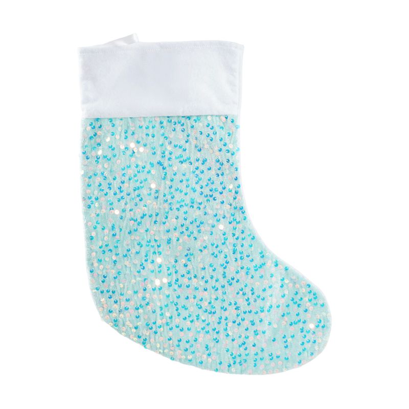 Christmas stocking with sequins, Snow Fantasy, assorted