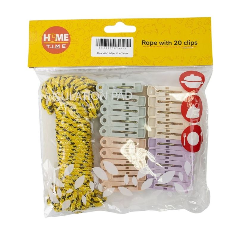 Rope with 13 clips, 10 m