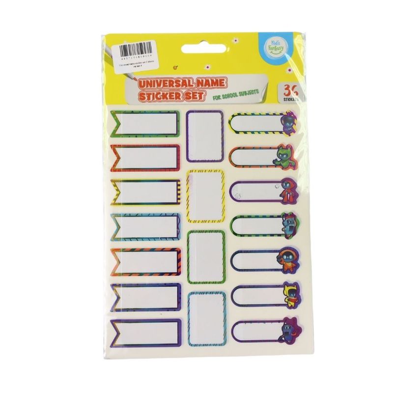 Sticker set for marking children’s belongings, assorted