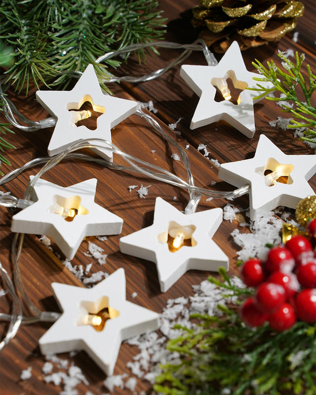 Christmas garland, 2 m, white