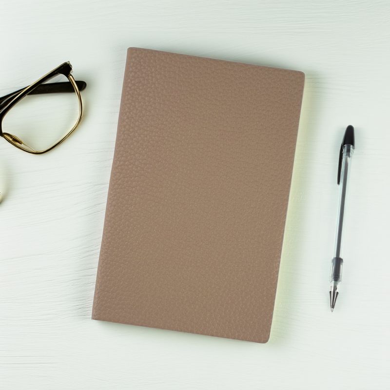 Leather notebook, 96 sheets, 9x14 cm, assorted