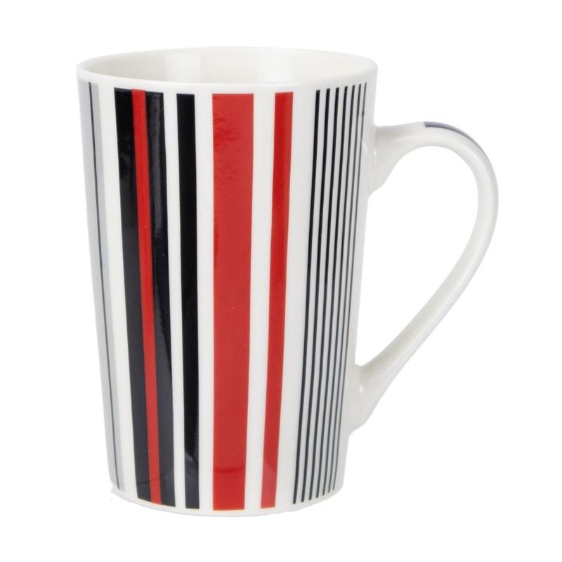 Ceramic mug 420 ml-White-Red Horizontal