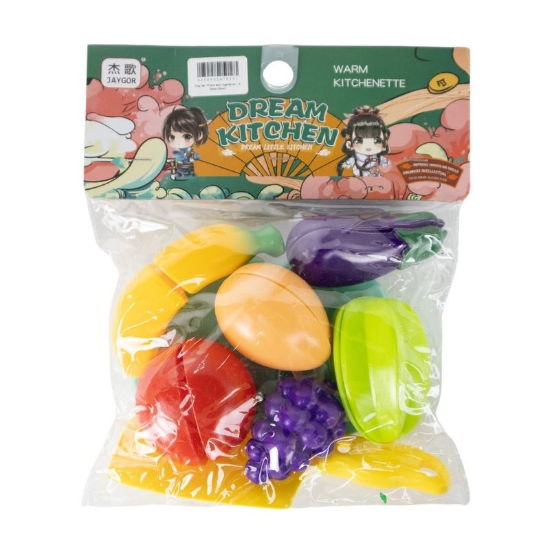 Play set \"Fruits and vegetables\", 8 items-Green