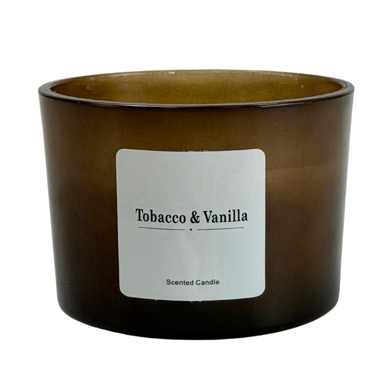 Scented candle in a glass with 3 wicks, in assortment