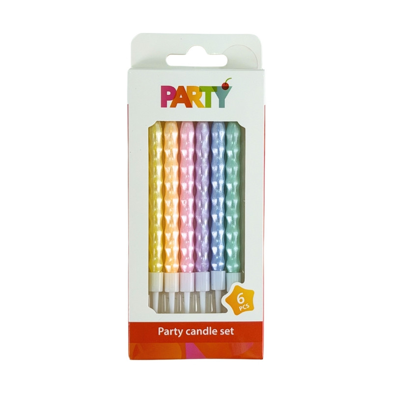 Party candle set, 6 pcs