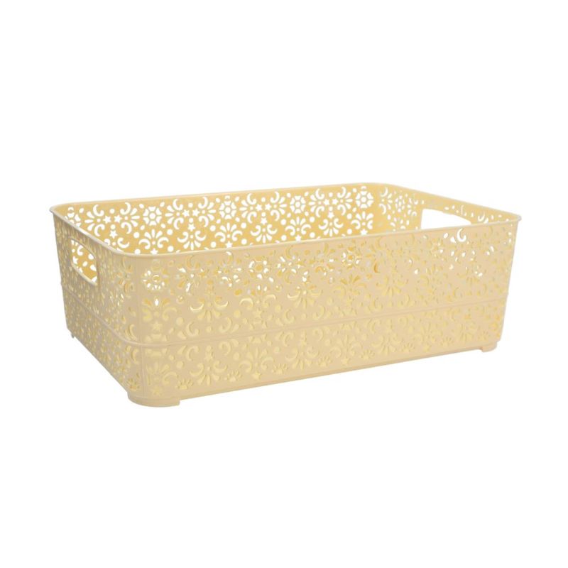 Openwork basket with lid, 350x240x115