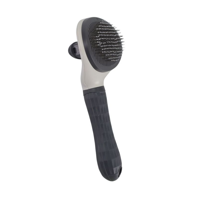 Self-cleaning clicker brush for pets, assorted