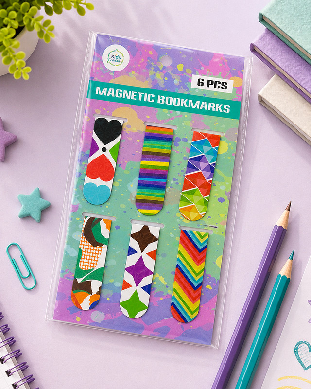 Magnetic bookmarks, 6 pcs, assorted