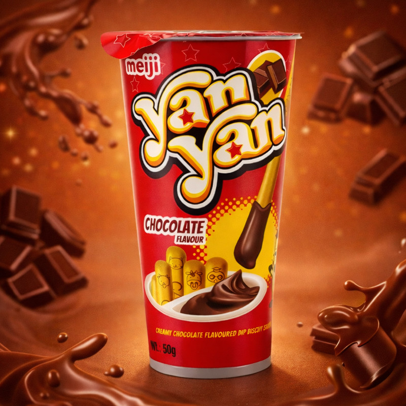 Cookies "Yan Yan", Meiji, chocolate cream, 50 g