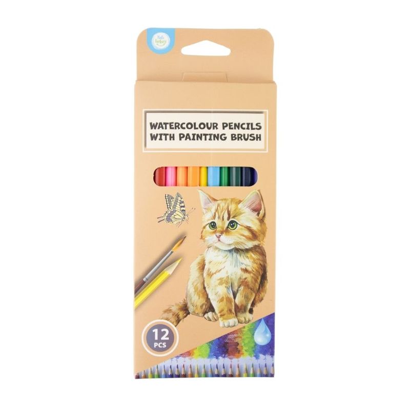 Waterсolour pencils (12 pcs.) with painting brush